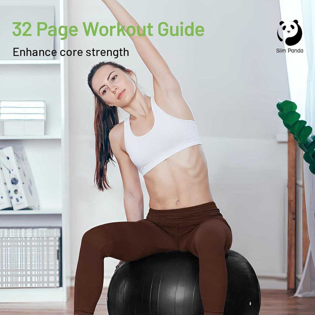 Gymnastikball 65cm Schwarz mit Pumpe | Anti-Burst