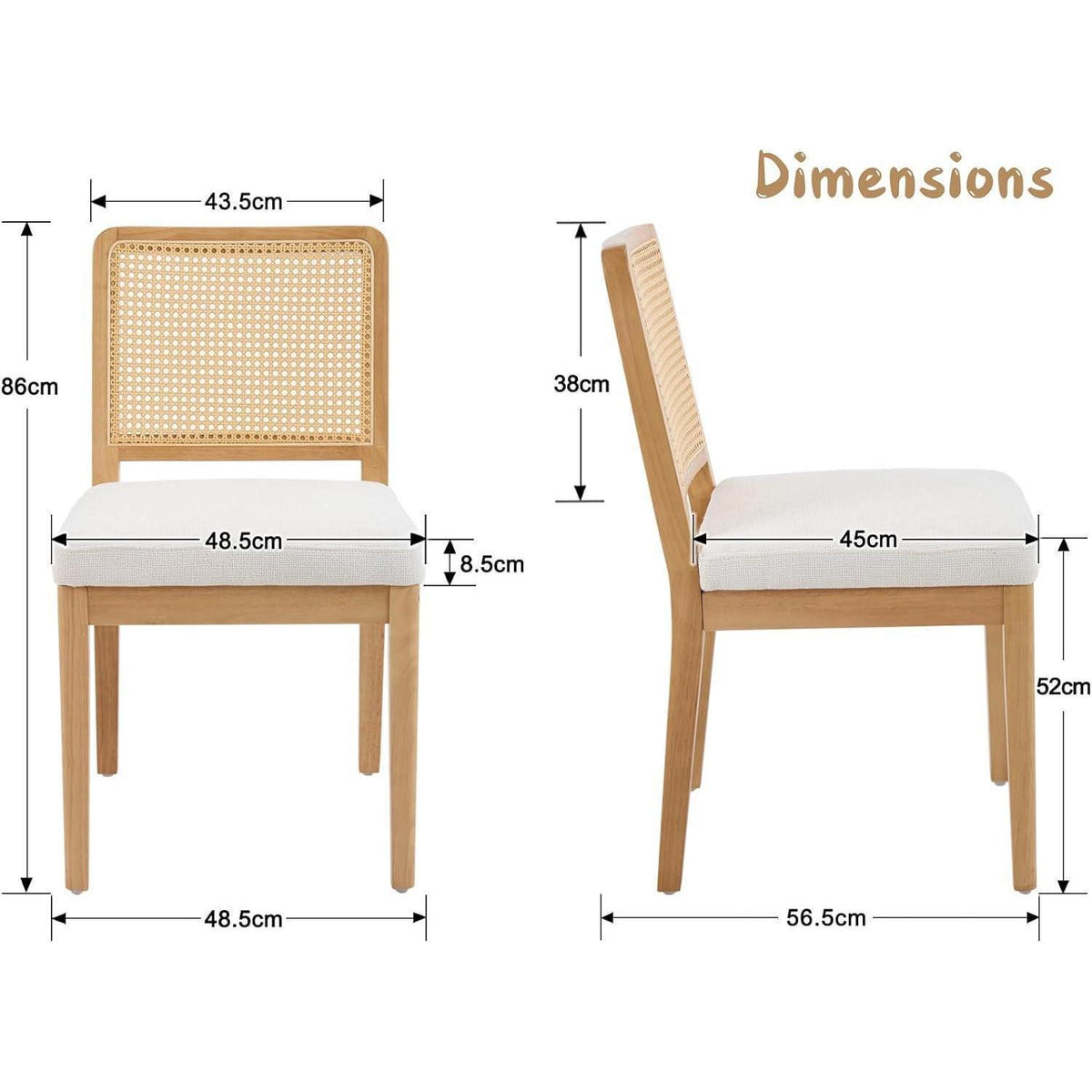 Esszimmerstühle Set 4 – Chenille & Rattan Retro Stil