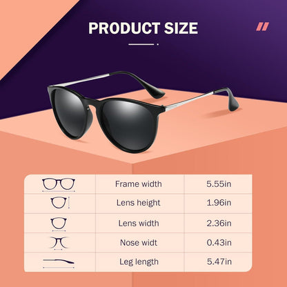 Damen Sonnenbrille Polarisiert UV400 Schutz Cateye Retro Vintage