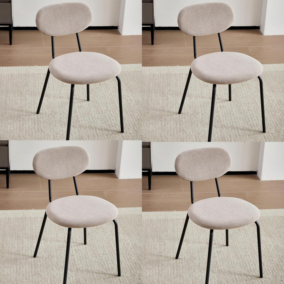 Moderner Esszimmerstuhl 4er-Set, Khaki, Stapelbar