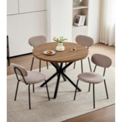 Moderner Esszimmerstuhl 8er Set – Gepolstert, Khaki