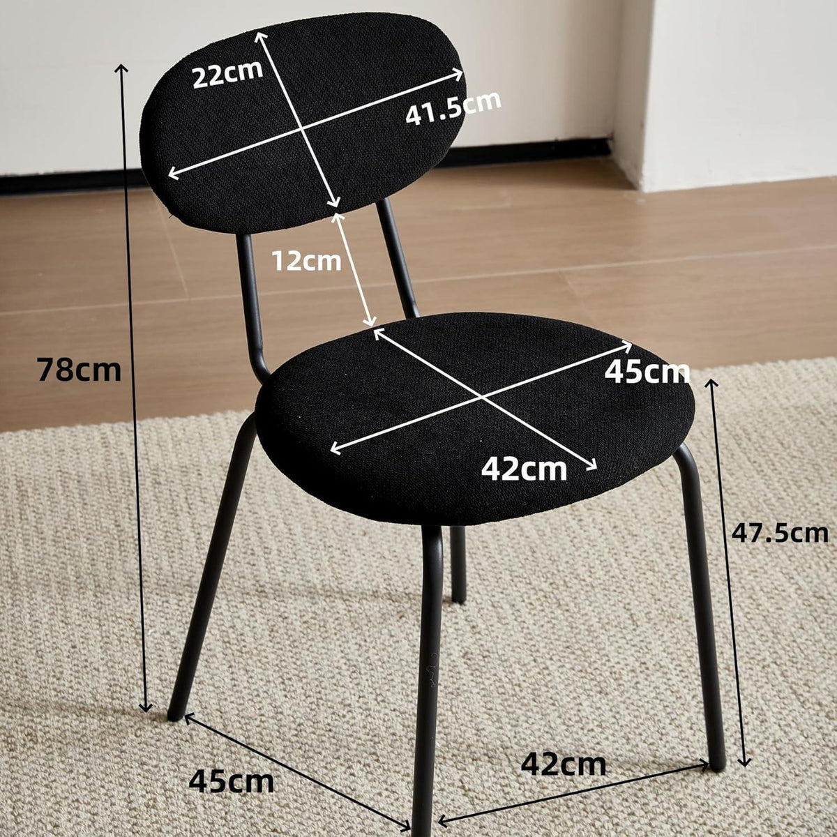 Moderner Esszimmerstuhl 4er-Set, Stapelbar & Gepolstert