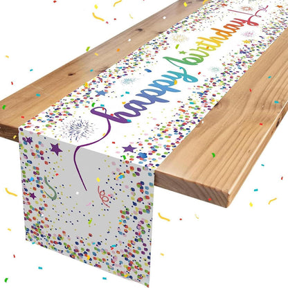Geburtstag Tischläufer Konfetti Deko 180x35 cm Party Tischdecke