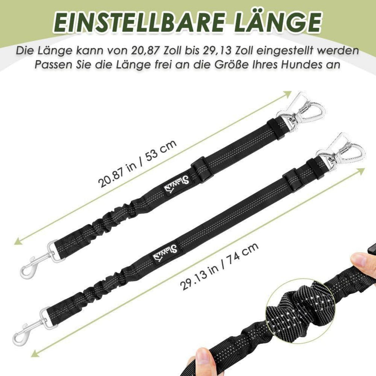 2x Hunde Sicherheitsgurt Auto – Verstellbar & Ruckdämpfend