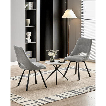 Drehbarer Esszimmerstuhl Set 6 | Kaschmir-Stoff, Ergonomisch & Bequem
