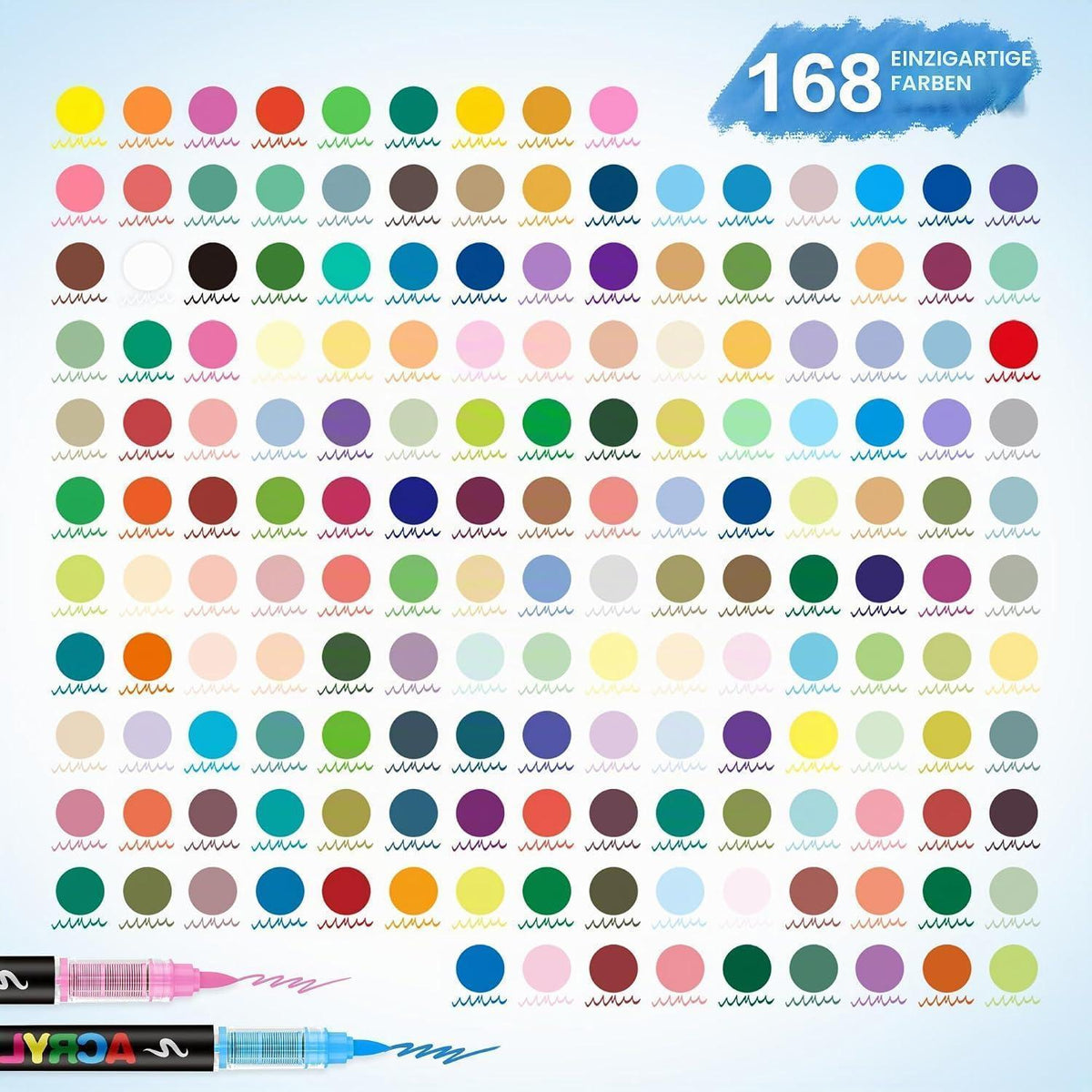 Acrylstifte Set 168 Farben – Vielseitige Marker für Kunst & DIY