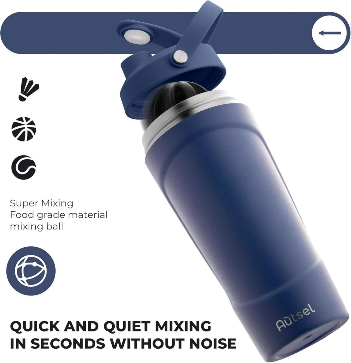 Edelstahl Protein Shaker 750ml mit Kugel BPA-frei Isolierter