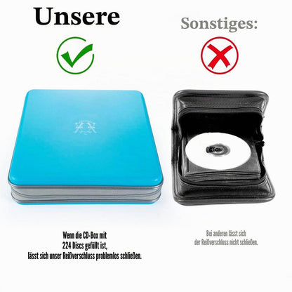 CD DVD Tasche 224 Kapazität – Tragbarer Aufbewahrungs-Organizer