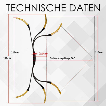 Tatar Recurvebogen – 30-50lbs | Sportbogen für Jagd & Reiten