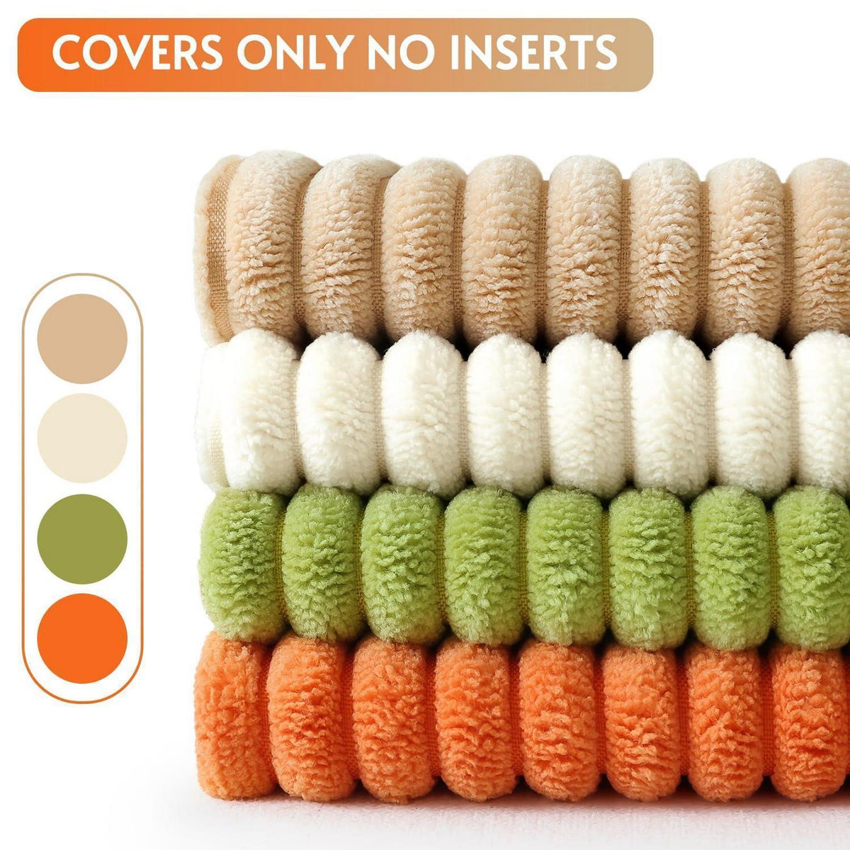 Cord Kissenbezüge 4er Set 45x45 cm Orange Grün