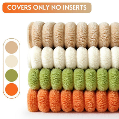 Cord Kissenbezüge 4er Set 45x45 cm Orange Grün