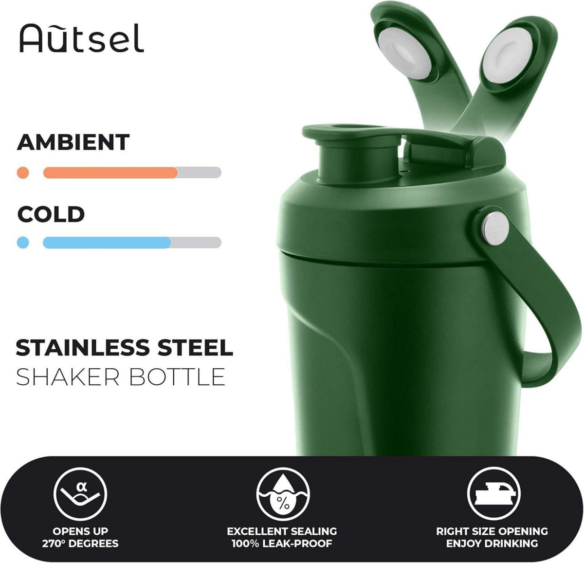 Edelstahl Protein Shaker 750ml mit Kugel BPA frei für Fitness und