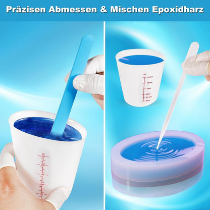 Silikon Messbecher Set 3er Pack für Epoxidharz & DIY