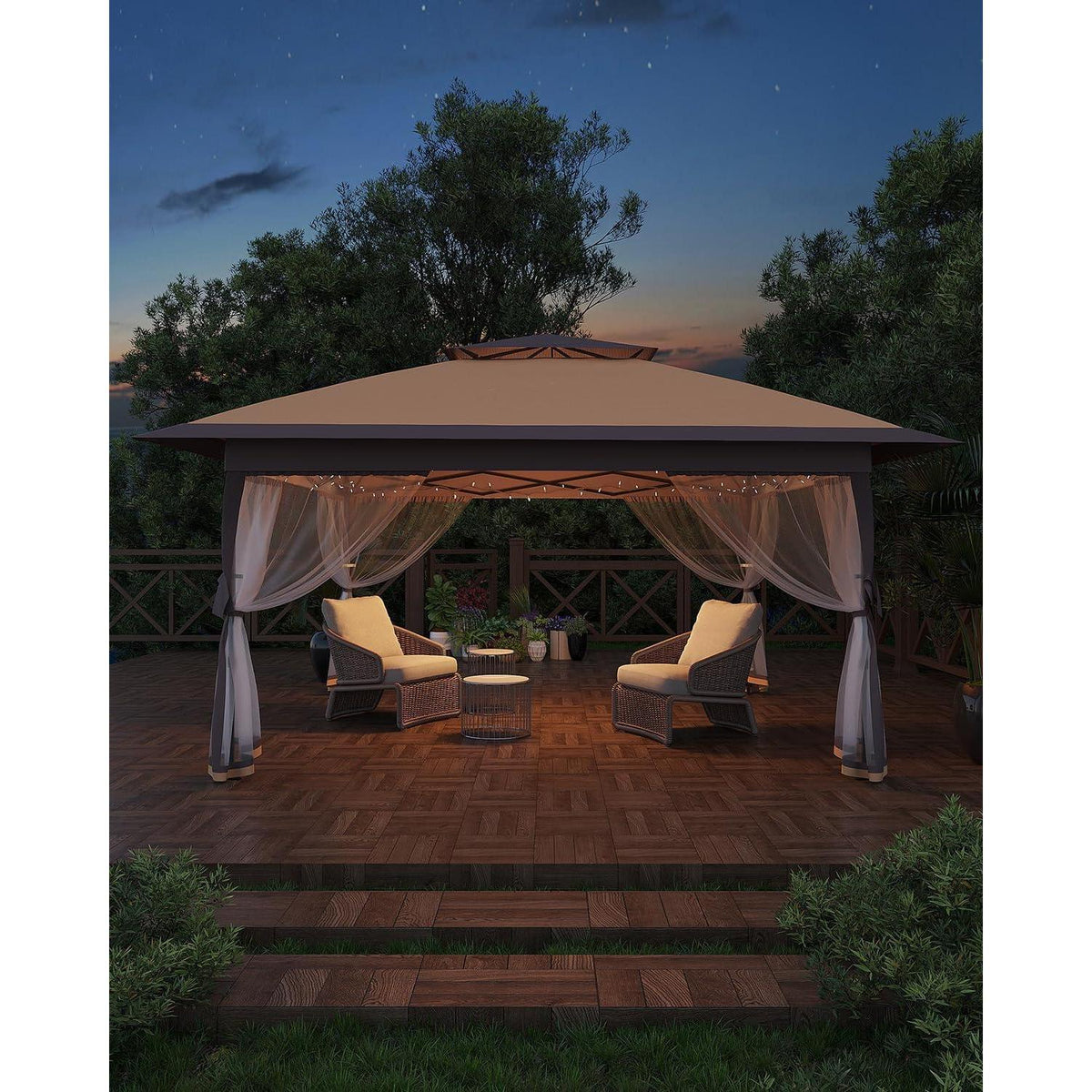 Faltpavillon 3x3m mit Moskitonetz & Seitenteilen – Wasserfest & Stabil