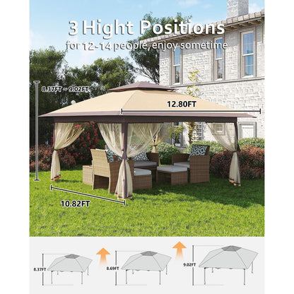 Faltpavillon 3x3m mit Moskitonetz & Seitenteilen – Wasserfest & Stabil