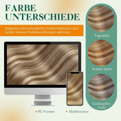 Echthaar Tape Extensions Balayage Braun 60cm
