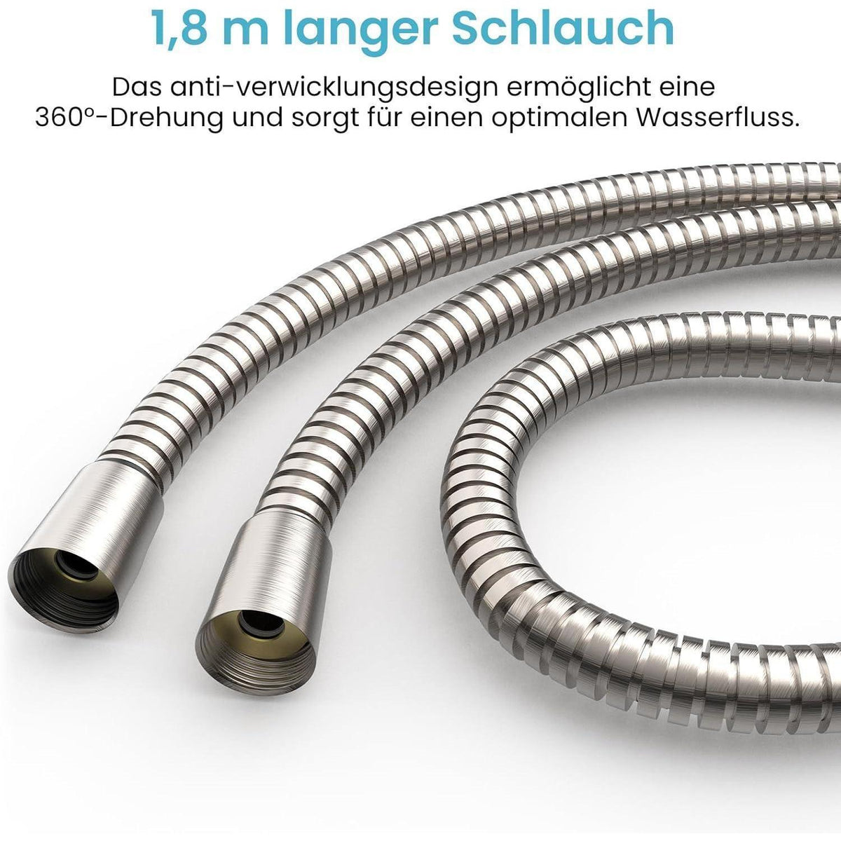 Edelstahl Duschschlauch 1,8m – Flexibel & Verwirrungsfrei