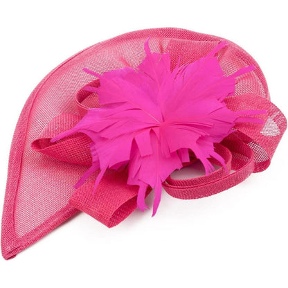 Fascinator Hut Damen mit Schleier & Feder – Rosa