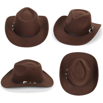 Cowboyhut Fedora Western mit Schnalle – Unisex Hut für Damen & Herren