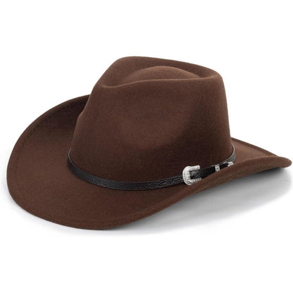 Cowboyhut Fedora Western mit Schnalle – Unisex Hut für Damen & Herren