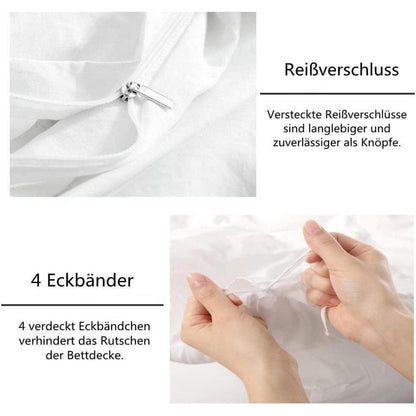 Bettwäsche Set Eule Motiv 135x200cm - 4-teilig, Mikrofaser