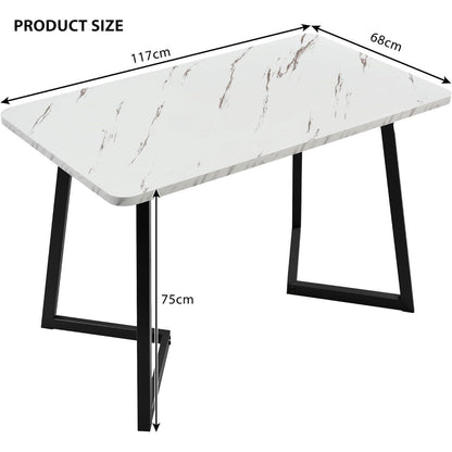 Esstisch Set 117cm mit 4 Samtstühlen – Modernes Esszimmer Set