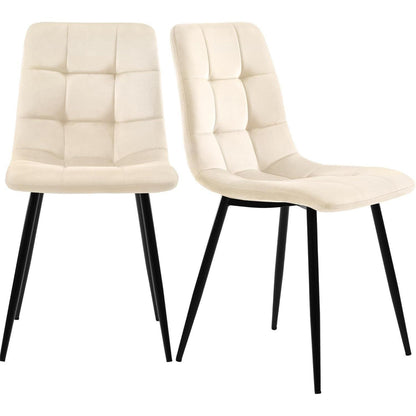 Esstisch Set 117cm mit 4 Samtstühlen – Modernes Esszimmer