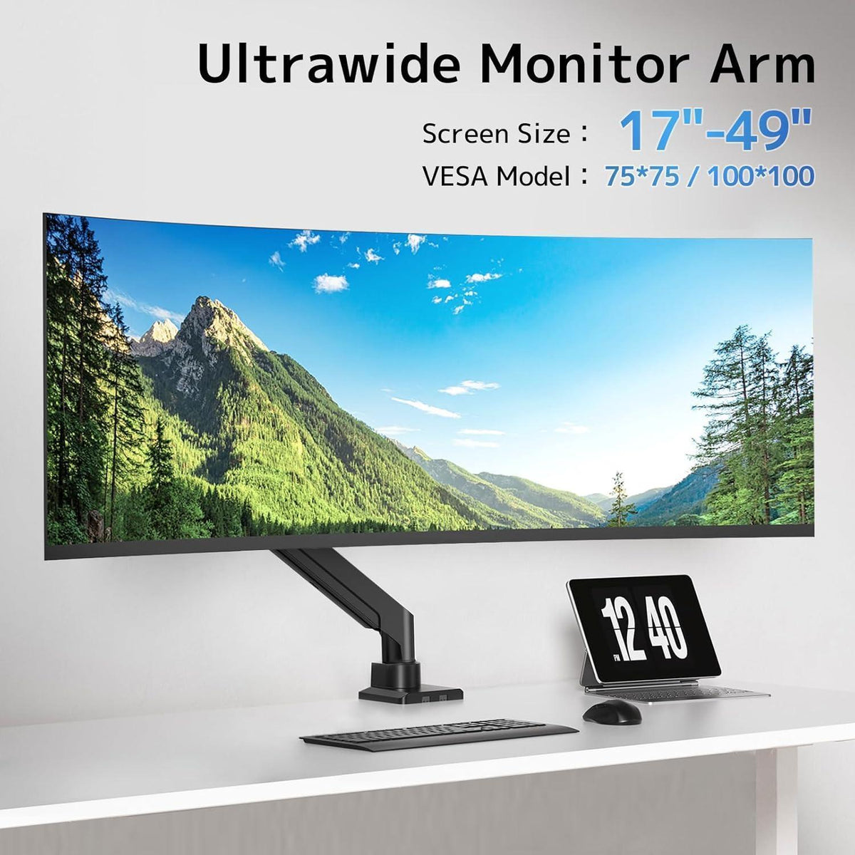 Gasfeder Monitorarm für 17-49 Zoll Bildschirme