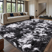 Hochflor Teppich Grau 160x230 – Waschbarer Shaggy Wohnzimmer Teppich