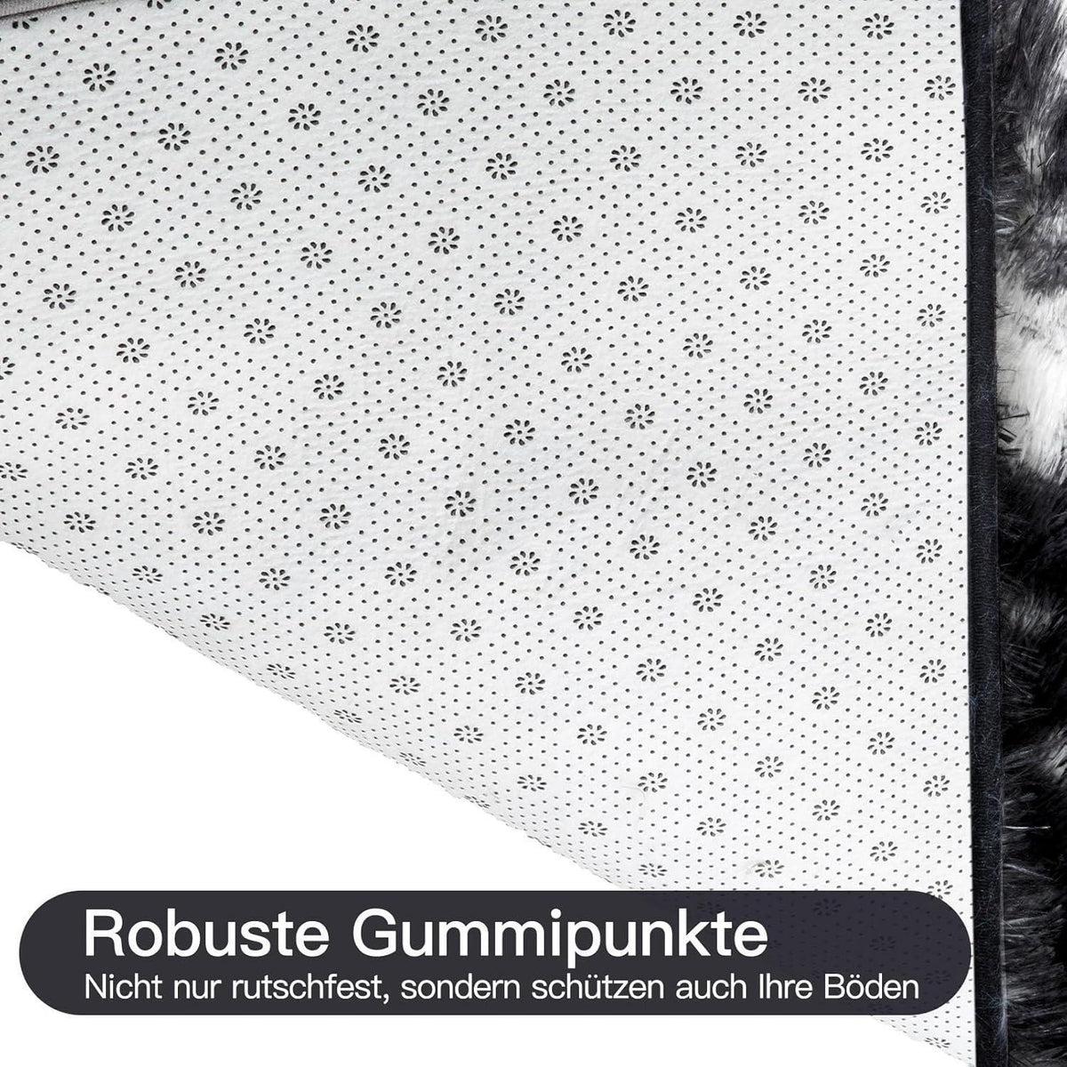 Hochflor Teppich Grau 160x230 – Waschbarer Shaggy Wohnzimmer Teppich
