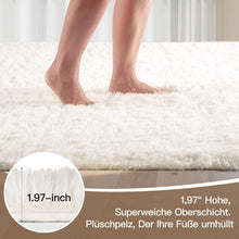 Grauer Hochflor Teppich 140x200 – Waschbar & Rutschfest für Wohnzimmer