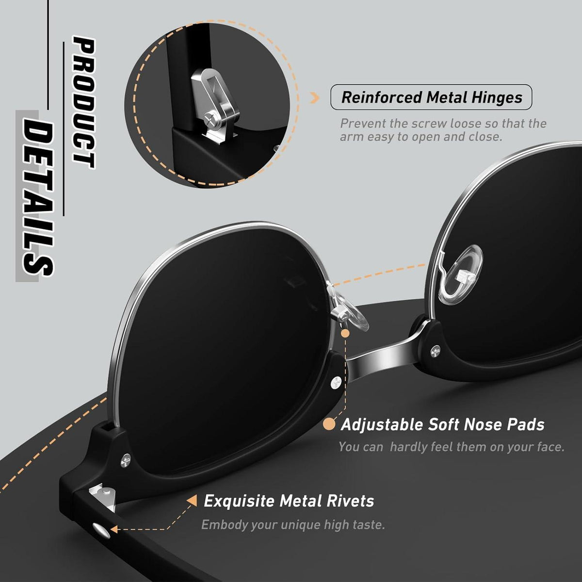 CGID Polarisierte Sonnenbrille UV400-Schutz Halbrahmen Unisex