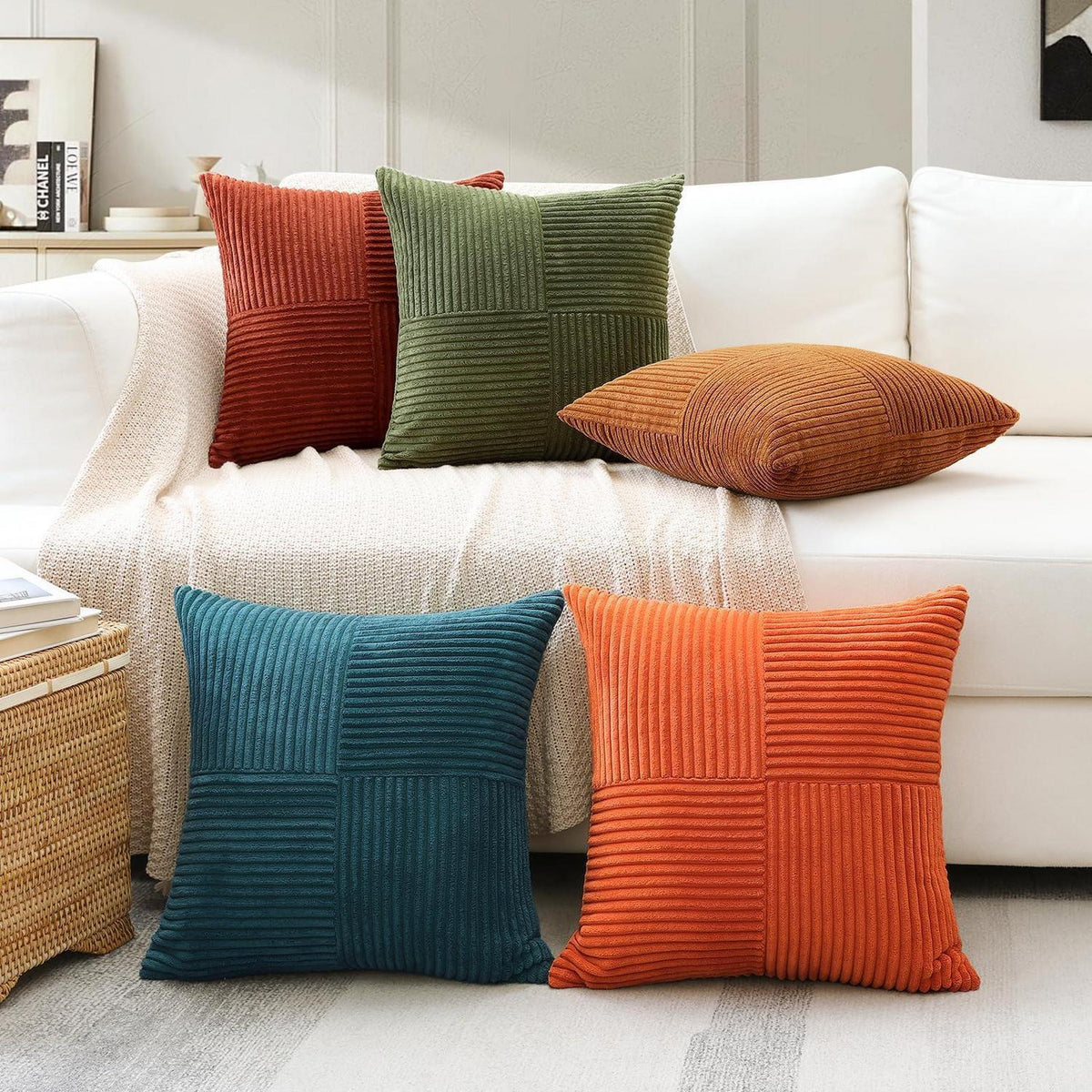 Cord Kissenbezug 40x60 cm, Dunkelrost, 2er Set