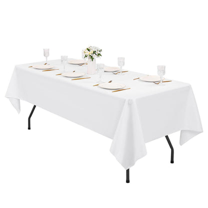Weiße Tischdecke Rechteckig 153x260cm – Waschbar & Vielseitig