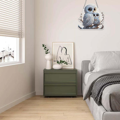 Diamond Painting Fensterbild Eule – Diamantmalerei Bausatz für Erwachsene & Kinder