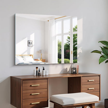Rahmenloser Wandspiegel 100x75 cm – Badezimmer Spiegel mit Explosionsschutz