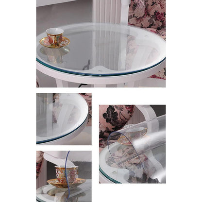 PVC Tischdecke Transparent Rund 100cm, 2mm Dicke Wasserdicht