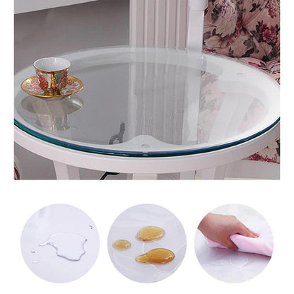 PVC Tischdecke Transparent Rund 100cm, 2mm Dicke Wasserdicht