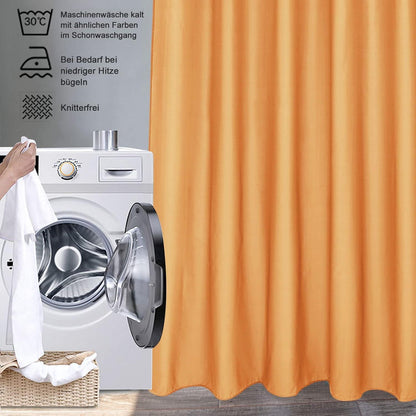 Duschvorhang Stoff 120x200 cm, Orange, Wasserdicht & Waschbar