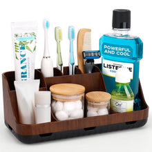 Zahnbürstenhalter Badezimmer Organizer mit 7 Slots – Braun