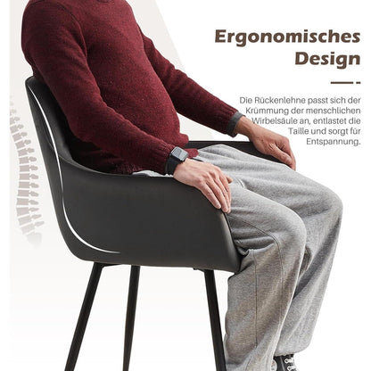 Graue Samt Esszimmerstühle 2er Set mit Armlehnen
