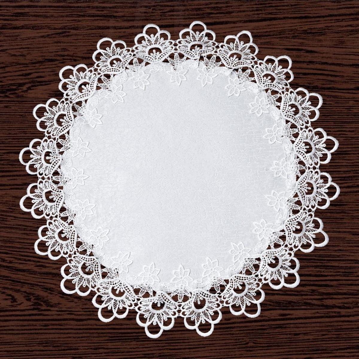 Runde Tischdecke Blumenstickerei 58cm – Elegante Tischdekoration