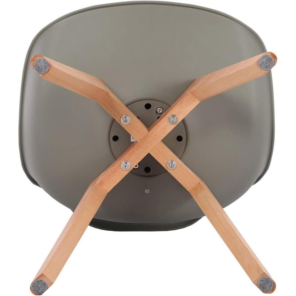 Skandinavischer Esszimmerstuhl Retro Grau - 6er Set mit Polsterung