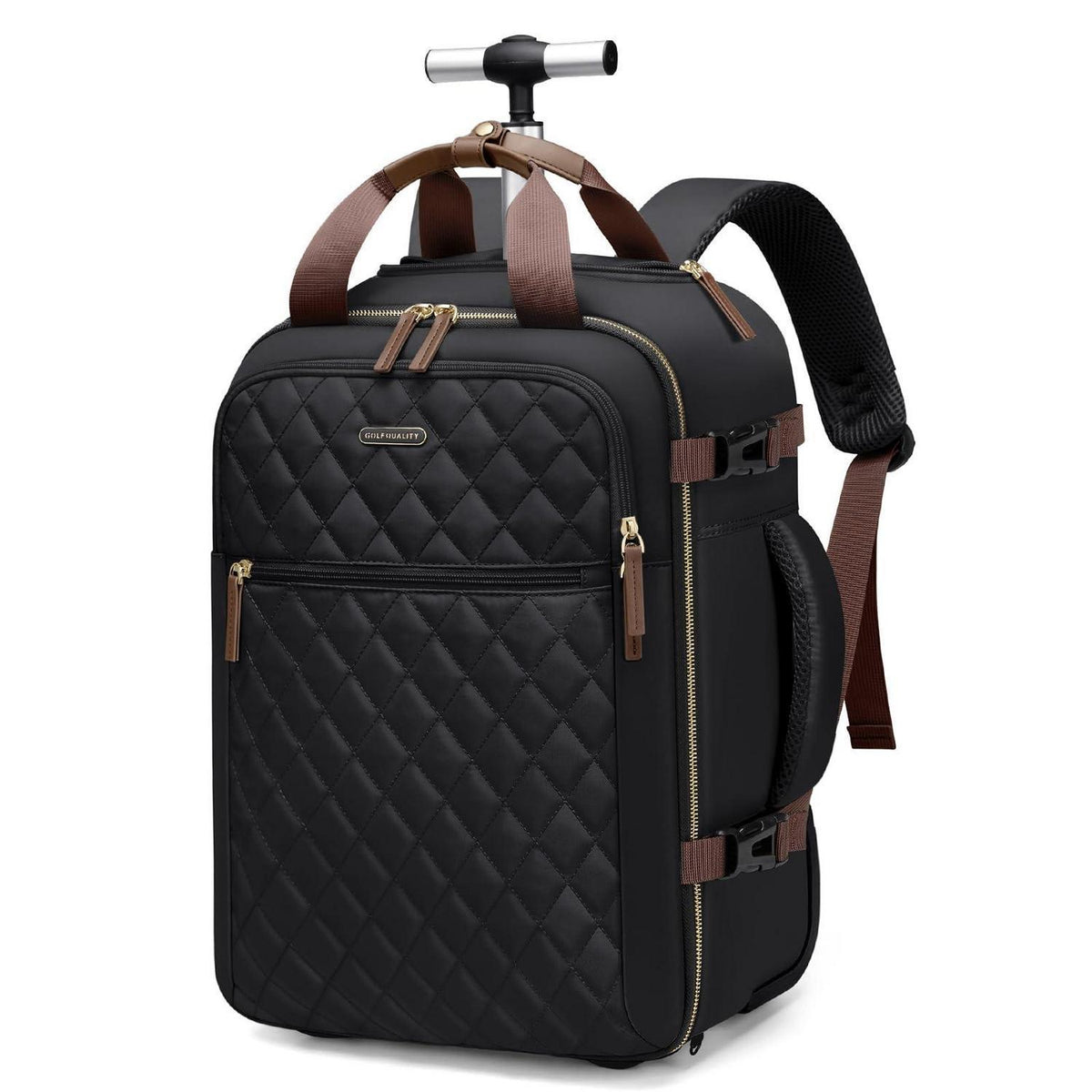 Rollrucksack 33L Wasserdicht 17 Zoll Laptop Business Reiserucksack Schwarz