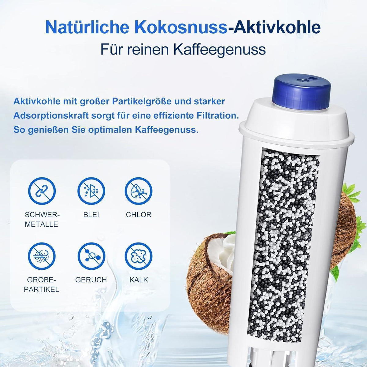 Wasserfilter für De'Longhi Kaffeeautomaten (12er Pack)