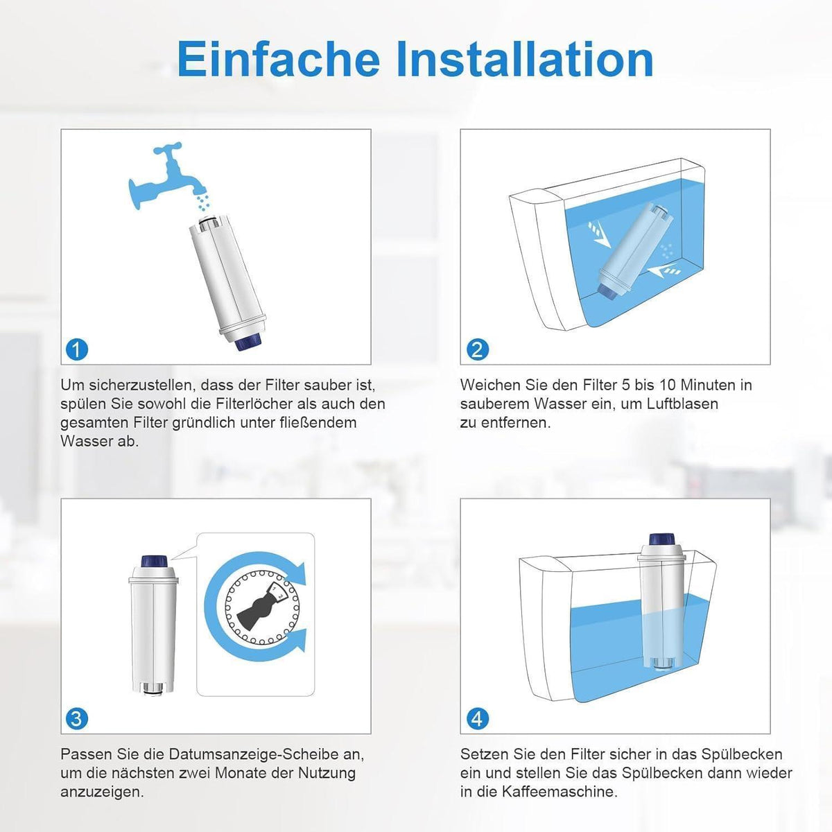 Wasserfilter für De'Longhi Kaffeeautomaten (12er Pack)
