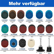 CSD Schleifscheiben Set 136tlg. 50mm Schnellwechsel für Druckluftschleifer