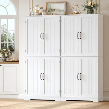 180 cm Küchenschrank mit 4 Türen – Weißes Buffetschrank & Esszimmermöbel