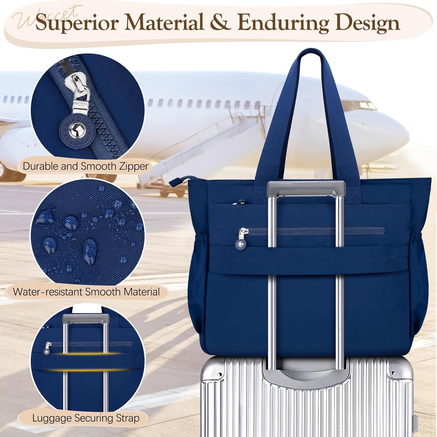 Große Damen Handtasche Nylon Umhängetasche mit vielen Fächern