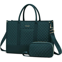 Laptoptasche Damen 17 Zoll, wasserdicht, Kunstleder, dunkelgrün